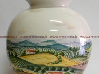 cod.art: po18 - Vaso in ceramica dipinto a mano in base alla richiesta del cliente. Ne vorresti uno simile? Invia una richiesta e riceverai il preventivo con le spese di spedizione.